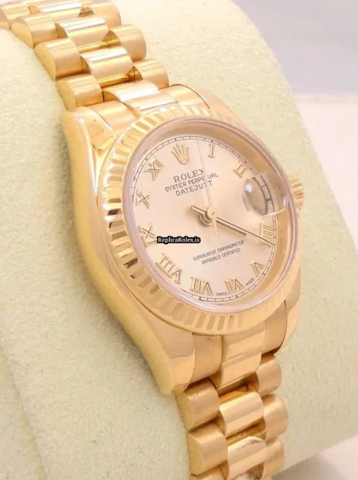 Perfect Fake Rolex Lady-datejust 179178 Automatic Movement 26mm Yellow Gold Case Watch