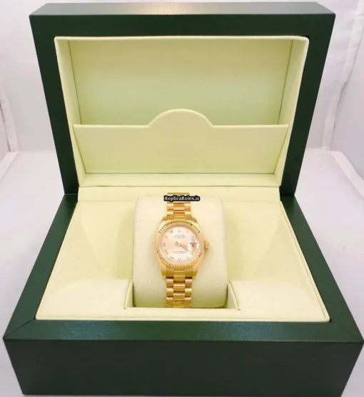 Perfect Fake Rolex Lady-datejust 179178 Automatic Movement 26mm Yellow Gold Case Watch - Image 8