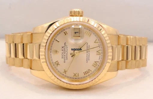 Perfect Fake Rolex Lady-datejust 179178 Automatic Movement 26mm Yellow Gold Case Watch - Image 9