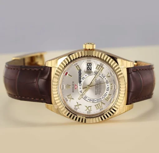 Attractive Fake Rolex Sky-dweller 326138 Caliber 9001 Automatic Movement 42mm Yellow Gold Case Mens/unisex Watch - Image 4