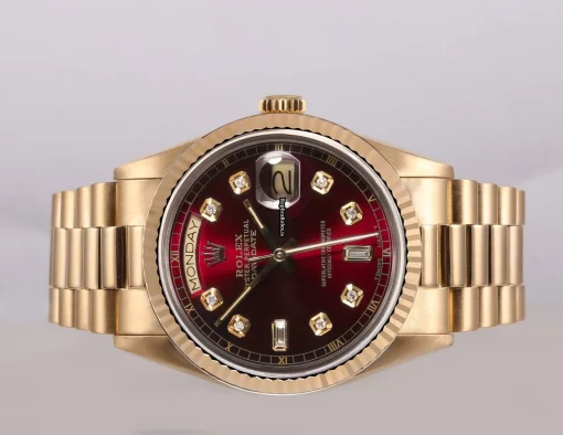 Incredible Fake Rolex Day-date 36 18038 Automatic Movement 36mm Yellow Gold Case Mens/unisex Watch - Image 3