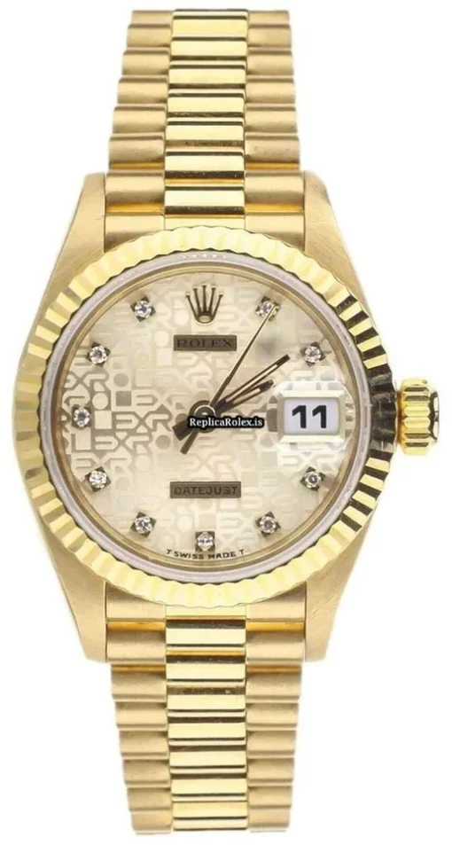 Aaa Replica Rolex Lady-datejust 69178 Automatic Movement 26mm Yellow Gold Case Womens Watch