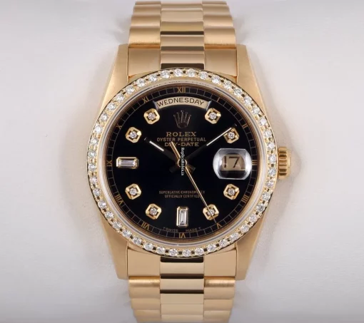 Inexpensive Replica Rolex Day-date 36 18038 Automatic Movement 36mm Yellow Gold Case Mens/unisex Watch - Image 4