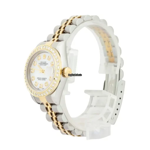 High-end Fake Rolex Lady-datejust 69173 Caliber 2135 Automatic Movement 26mm Gold/steel Case Womens Watch - Image 2