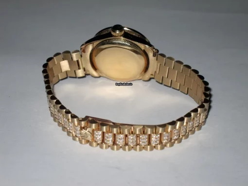 Good Fake Rolex Datejust Self Winding Automatic 26mm Yellow Gold Case Womens Watch - Image 6