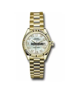 Inexpensive Replica Rolex Lady-datejust 279178 Caliber 2236 Automatic Movement 28mm Yellow Gold Case Womens Watch