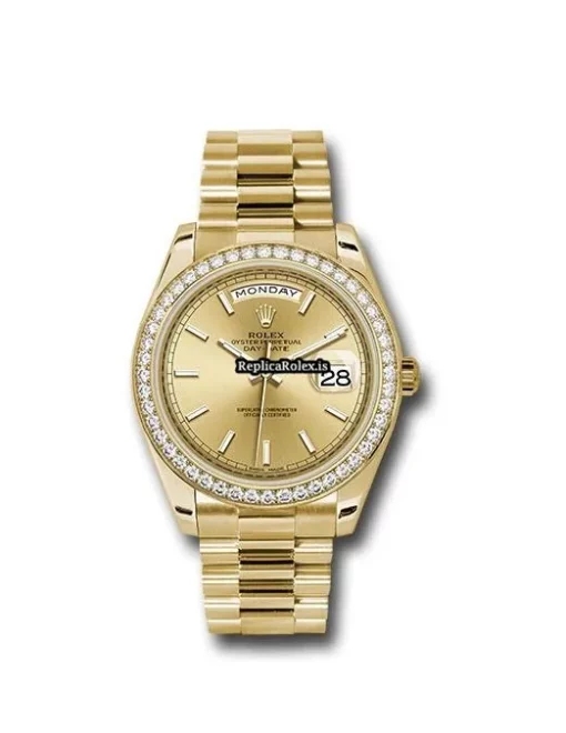 Quality Replica Rolex Day-date 40 228348rbr Caliber 3255 Automatic Movement 40mm Yellow Gold Case Mens/unisex Watch