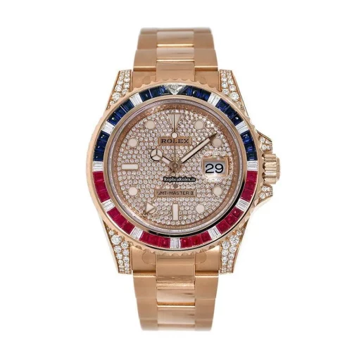 Mind-boggling Fake Rolex Gmt-master II 126755saru Automatic Movement 40mm Rose Gold Case Mens/unisex Watch