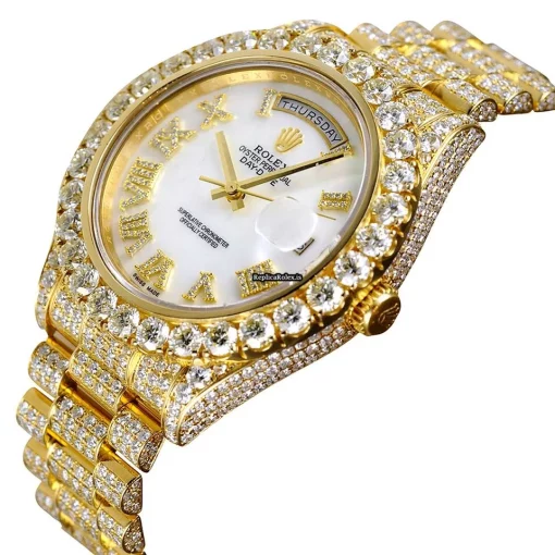 Attractive Replica Rolex Day-date II Self Winding Automatic 41mm Yellow Gold Case Mens/unisex Watch - Image 2