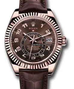 Reliable Replica Rolex Sky-dweller 326135 Caliber 9001 Automatic Movement 42mm Rose Gold Case Mens/unisex Watch