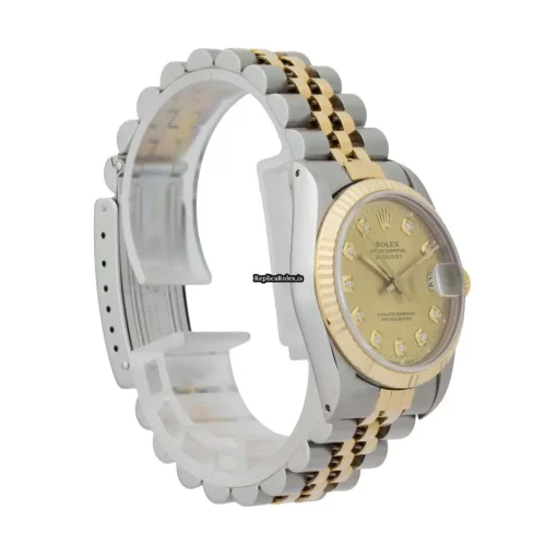 Attractive Replica Rolex Lady-datejust 68273 Caliber 2135 Automatic Movement 31mm Gold/steel Case Womens Watch - Image 6