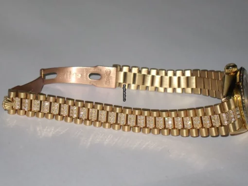 Excellent Fake Rolex Datejust Self Winding Automatic 26mm Yellow Gold Case Womens Watch - Image 5