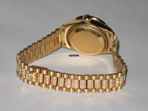 Excellent Fake Rolex Datejust Self Winding Automatic 26mm Yellow Gold Case Womens Watch - Image 6