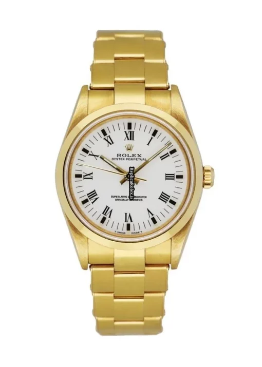 Wonderful Replica Rolex Oyster Perpetual 14208 Automatic Movement 34mm Yellow Gold Case Mens/unisex Watch