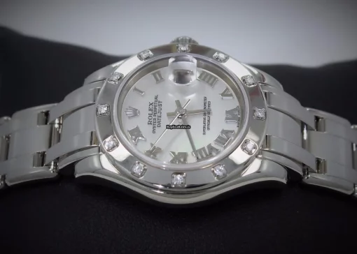 Appealing Fake Rolex Lady-datejust Pearlmaster 80319 Automatic Movement 29mm White Gold Case Womens Watch - Image 4
