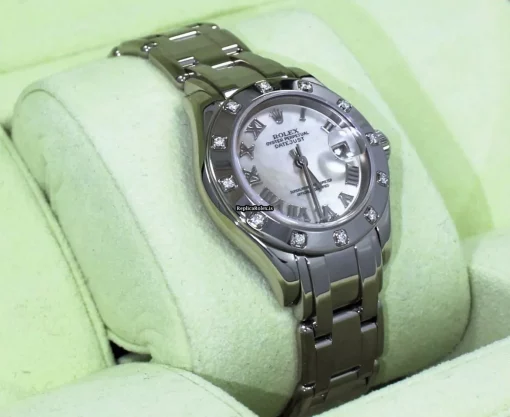 Appealing Fake Rolex Lady-datejust Pearlmaster 80319 Automatic Movement 29mm White Gold Case Womens Watch - Image 5