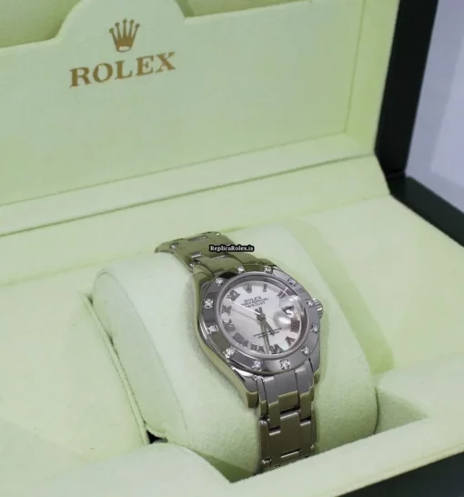 Appealing Fake Rolex Lady-datejust Pearlmaster 80319 Automatic Movement 29mm White Gold Case Womens Watch - Image 6
