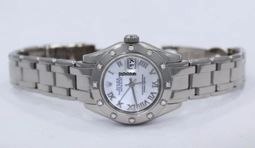 Appealing Fake Rolex Lady-datejust Pearlmaster 80319 Automatic Movement 29mm White Gold Case Womens Watch - Image 8