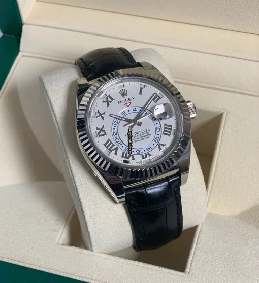 Fine Imitation Rolex Sky-dweller 326139 Caliber 3135 Automatic Movement 42mm White Gold Case Mens/unisex Watch