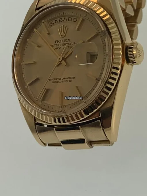 Great Knockoff Rolex Day-date 36 1803 Caliber 1556 Automatic Movement 36mm Yellow Gold Case Mens/unisex Watch - Image 3