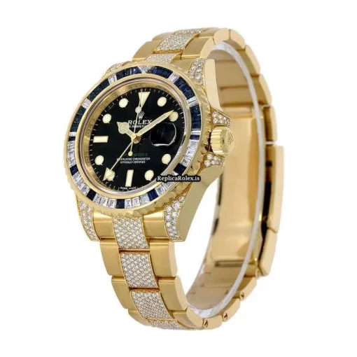 Design Fake Rolex Gmt-master II 116758sa Automatic Movement 40mm Yellow Gold Case Mens/unisex Watch - Image 2