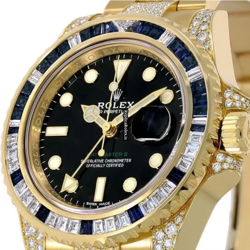 Design Fake Rolex Gmt-master II 116758sa Automatic Movement 40mm Yellow Gold Case Mens/unisex Watch - Image 3