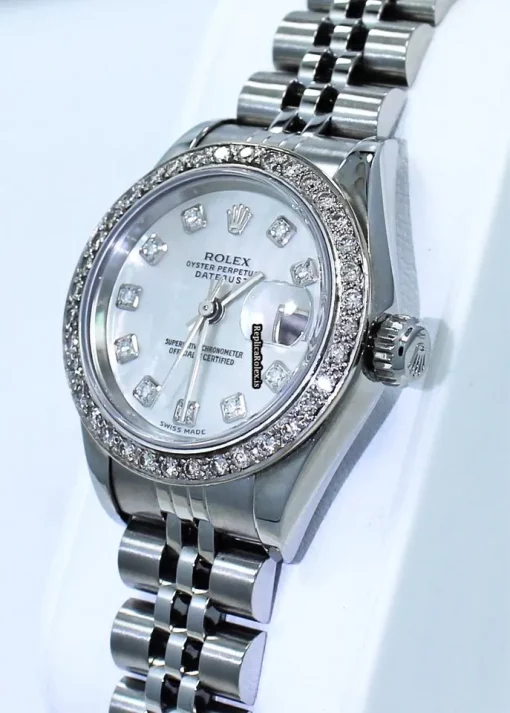 Nice Replica Rolex Oyster Perpetual Lady Date 79160 Automatic Movement 26mm Steel Case Womens Watch - Image 3