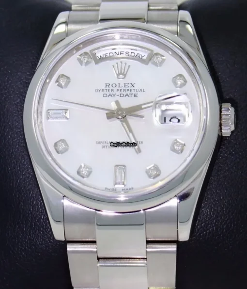 Pleasing Replica Rolex Day-date 36 118209 Automatic Movement 36mm White Gold Case Watch - Image 2