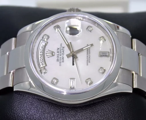 Pleasing Replica Rolex Day-date 36 118209 Automatic Movement 36mm White Gold Case Watch - Image 3