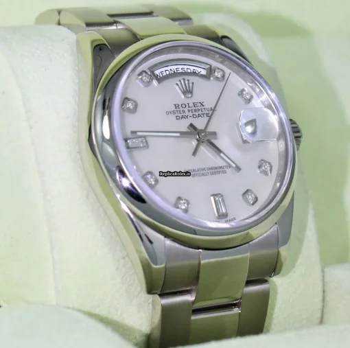 Pleasing Replica Rolex Day-date 36 118209 Automatic Movement 36mm White Gold Case Watch - Image 4