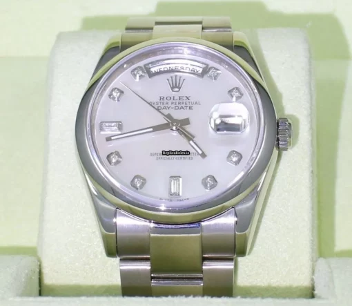 Pleasing Replica Rolex Day-date 36 118209 Automatic Movement 36mm White Gold Case Watch - Image 5