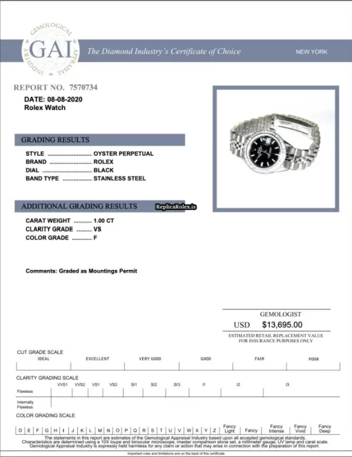Terrific Clone Rolex Datejust Self Winding Automatic 26mm Steel Case Womens Watch - Image 2