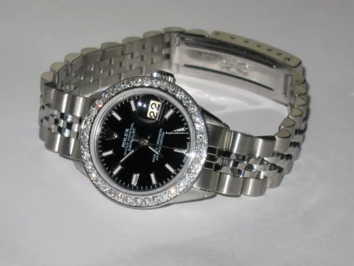 Terrific Clone Rolex Datejust Self Winding Automatic 26mm Steel Case Womens Watch - Image 3