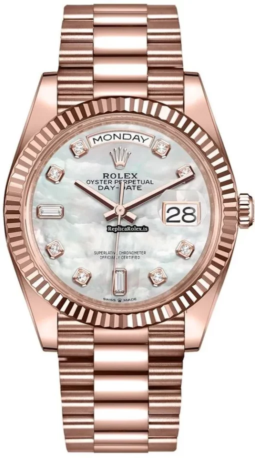 Perfect Copies Rolex Day-date 36 128235 Caliber 3255 Automatic Movement 36mm Rose Gold Case Mens/unisex Watch