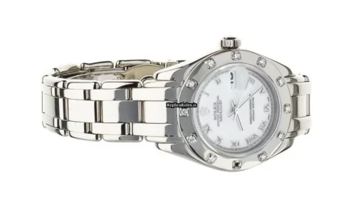 Incredible Replica Rolex Pearlmaster 69319 Automatic Movement 29mm White Gold Case Womens Watch - Image 5