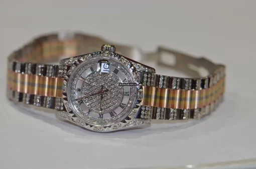 Incredible Replica Rolex Datejust Self Winding Automatic 31mm White Gold Case Womens Watch - Image 5