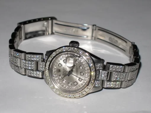 Pleasing Fake Rolex Datejust Self Winding Automatic 26mm Steel Case Womens Watch - Image 3