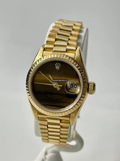Excellent Replica Rolex Lady-datejust 69178 Automatic Movement 26mm Yellow Gold Case Womens Watch - Image 6
