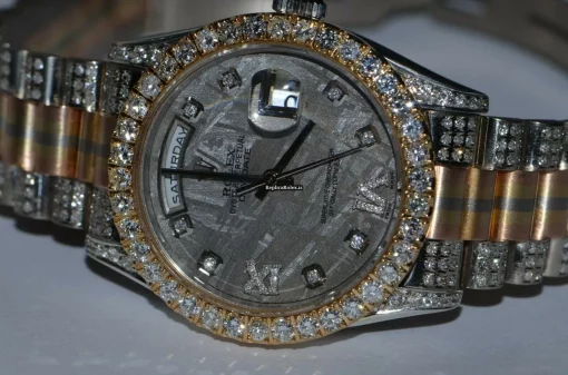 Perfect Replica Rolex Day-date Self Winding Automatic 36mm White Gold Case Womens Watch - Image 3