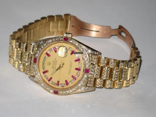 Excellent Fake Rolex Day-date Self Winding Automatic 36mm Yellow Gold Case Mens/unisex Watch - Image 3