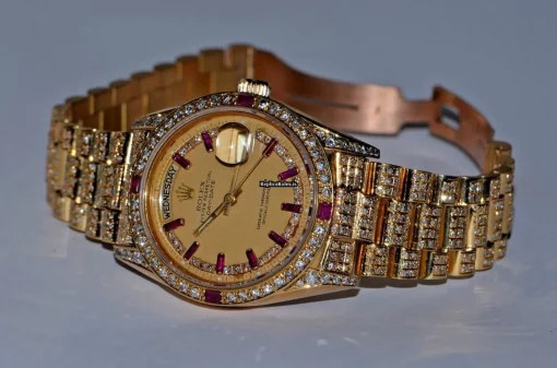 Excellent Fake Rolex Day-date Self Winding Automatic 36mm Yellow Gold Case Mens/unisex Watch - Image 4