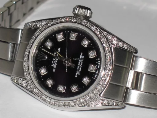 Great Fake Rolex Oyster Perpetual Self Winding Automatic 26mm Steel Case Womens Watch
