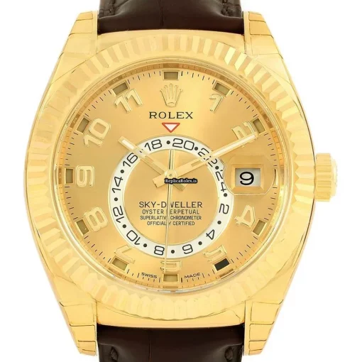 Affordable Fake Rolex Sky-dweller 326138 Caliber 9001 Automatic Movement 42mm Yellow Gold Case Mens/unisex Watch - Image 2