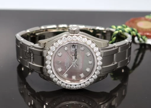 Top Replica Rolex Lady-datejust Pearlmaster 80299 Automatic Movement 29mm White Gold Case Womens Watch - Image 11