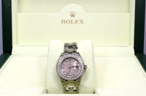 Top Replica Rolex Lady-datejust Pearlmaster 80299 Automatic Movement 29mm White Gold Case Womens Watch - Image 3