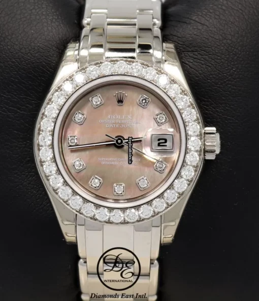 Top Replica Rolex Lady-datejust Pearlmaster 80299 Automatic Movement 29mm White Gold Case Womens Watch - Image 7