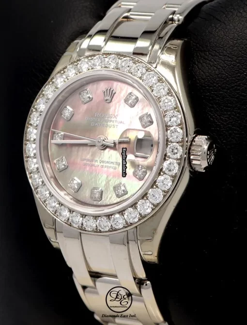 Top Replica Rolex Lady-datejust Pearlmaster 80299 Automatic Movement 29mm White Gold Case Womens Watch - Image 8