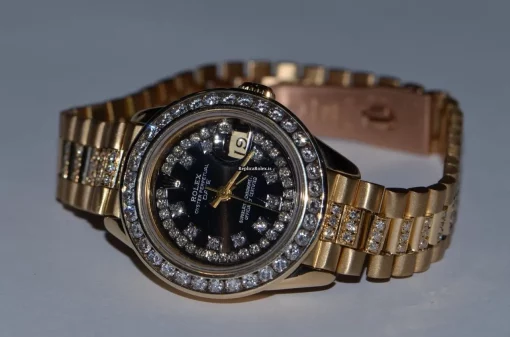 1:1 Replica Rolex Datejust Self Winding Automatic 26mm Yellow Gold Case Womens Watch - Image 5