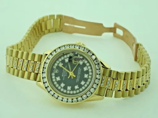 1:1 Replica Rolex Datejust Self Winding Automatic 26mm Yellow Gold Case Womens Watch - Image 6