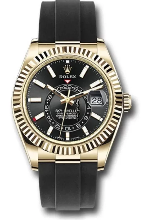 Ideal Clone Rolex Sky-dweller 326238 Caliber 9001 Automatic Movement 42mm Yellow Gold Case Mens/unisex Watch